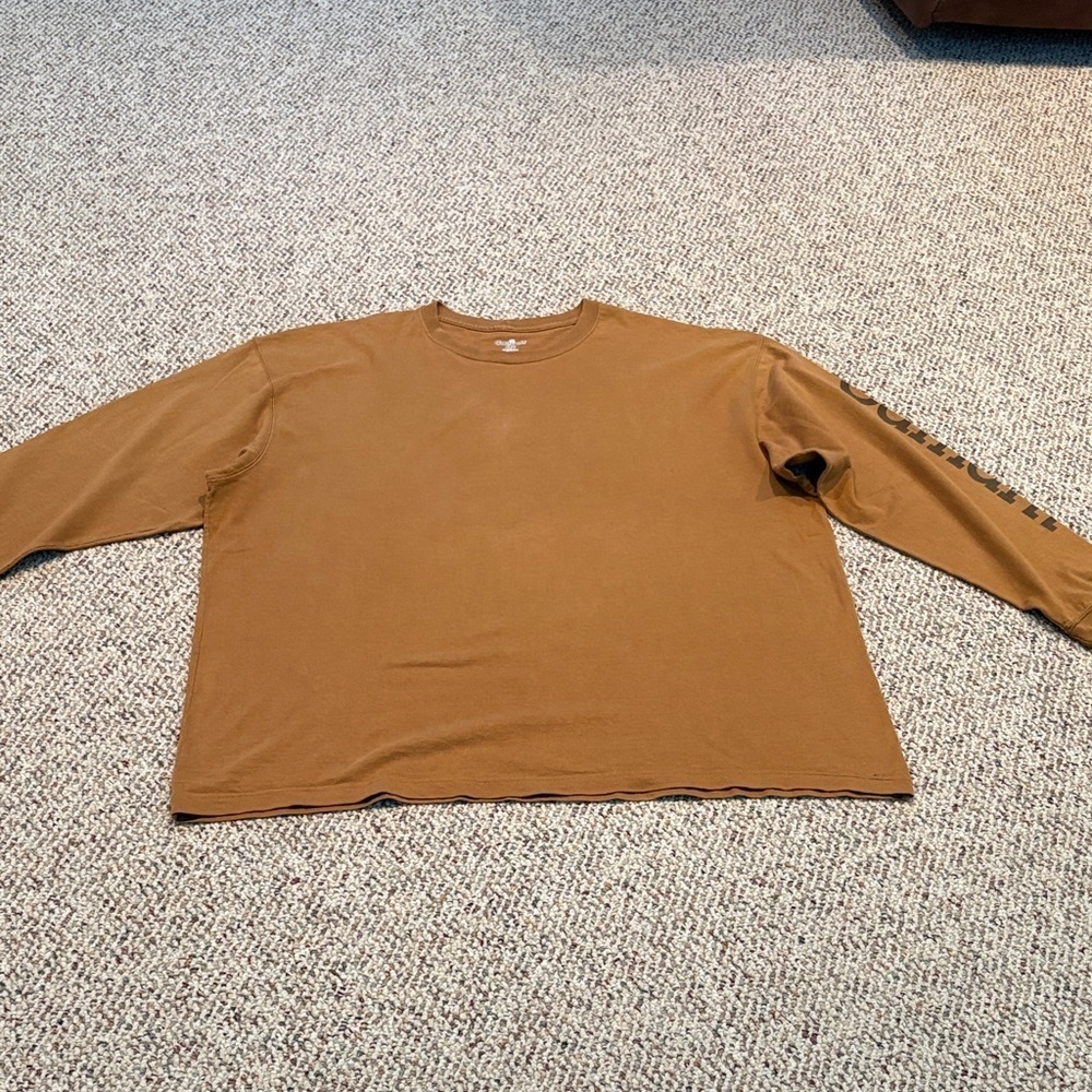 Carhartt Men's Tan Long Sleeve Tee. 2XL